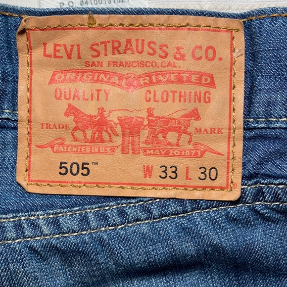 Men’s Blue Levi’s 505 Straight Fit Jeans 33x30 - Picture 3 of 6
